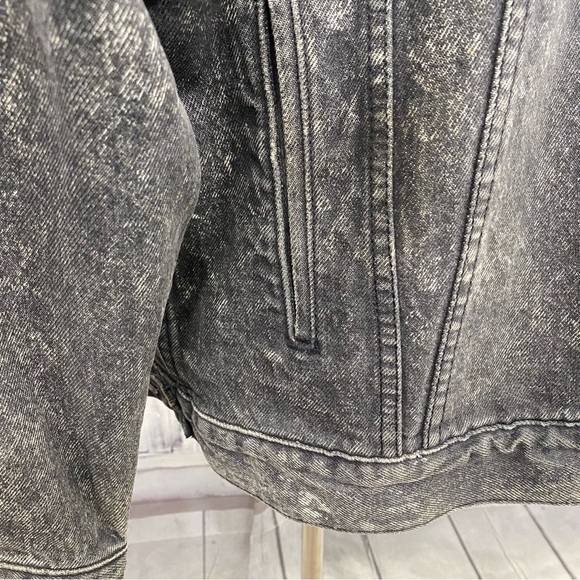 Levis Medium Trucker Jacket Denim Cotton Button Black Stonewash Retro Oversized - Picture 14 of 16